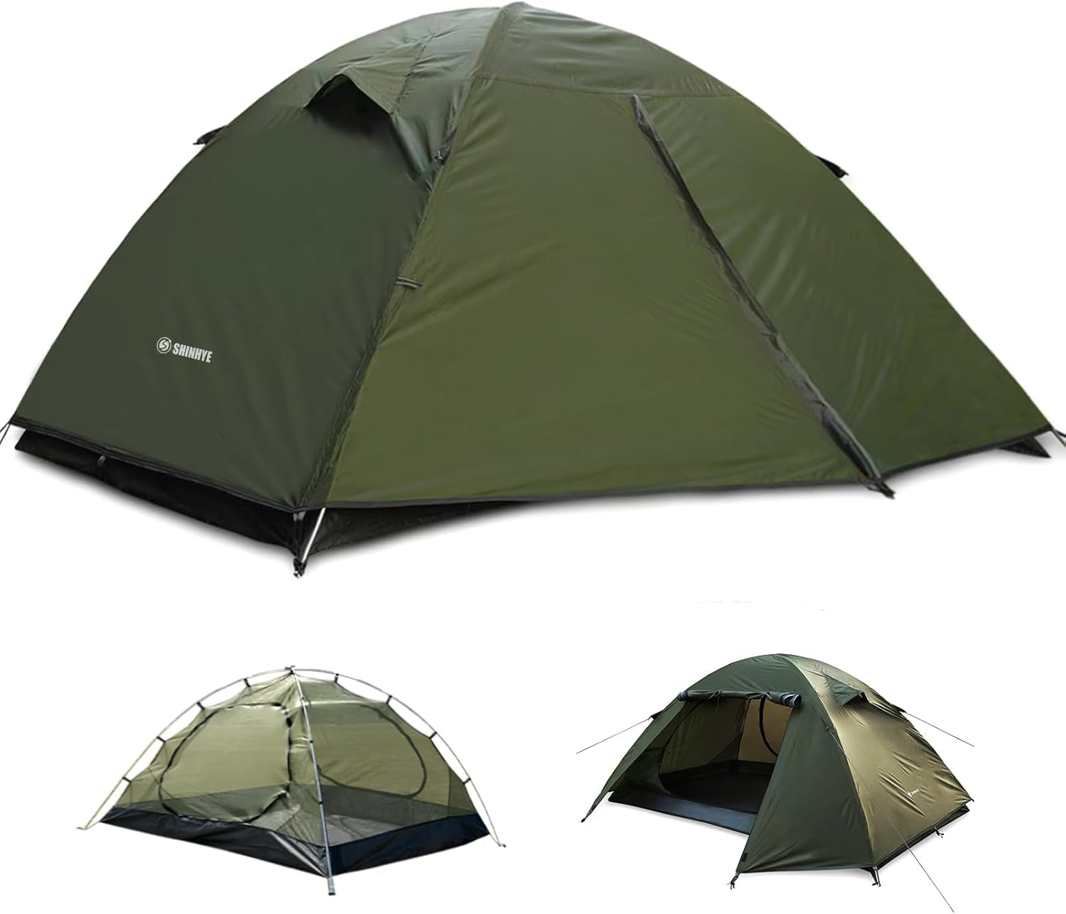Backpacking Tent for Camping 2/3/4 Person Hiking Ultralight Tent for Waterproof Windproof Outdoor Tents Easy Setup Two Doors Double Layer Lightweight Instant Tents