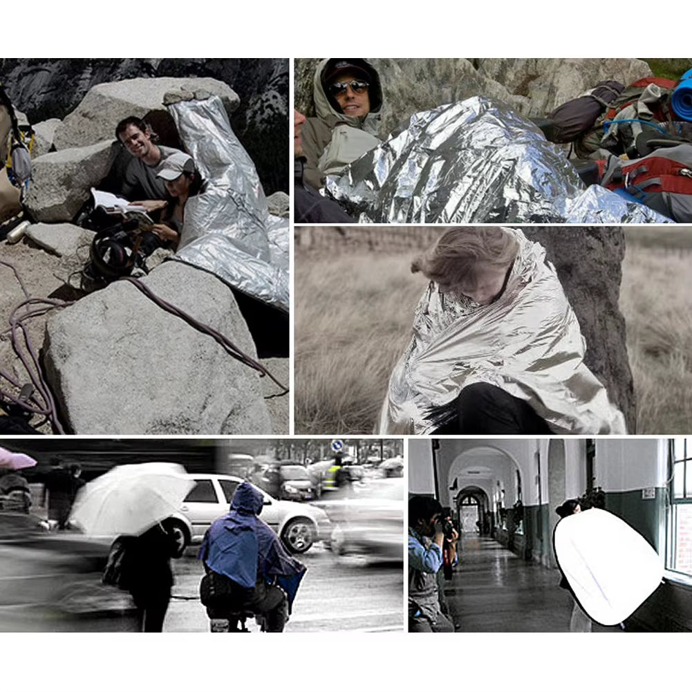 130X210Cm Foil Mylar Thermal Blanket Keeps You Warm Emergency Thermal Blanket Retain Body Heat Silver Foil Blanket for First Aid