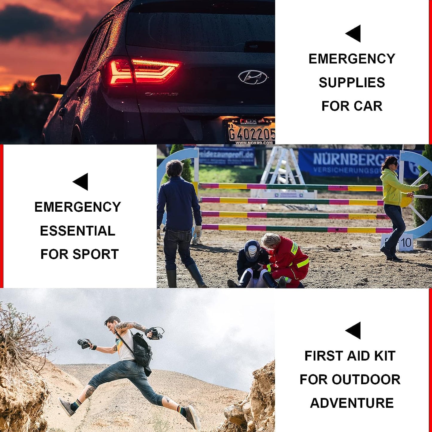Travel-First Aid-Kit Car-Home 300PCS Survival-Kit Outdoor-Adventure - Small Portable Red Emergency Essential Sets Office Hiking Camping Business Public Must Have First Aid Gear Equipment