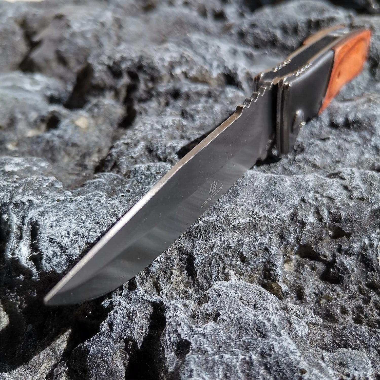 Outdoor Utility 7CR13 Knife Stainless Steel and Colored Wood Handle Pocket Folding Knife Electrician Knife Camping Survival Tool